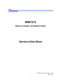 Datasheet W681512 manufacturer Winbond