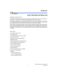 Datasheet W78C32C/CP/CF manufacturer Winbond