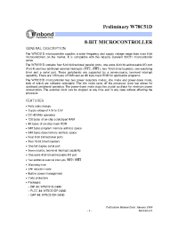 Datasheet W78C51D/DP/DF manufacturer Winbond