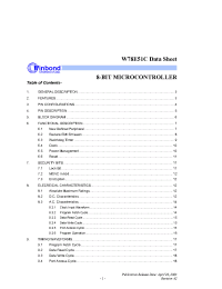 Datasheet W78E51C manufacturer Winbond