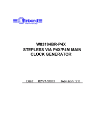 Datasheet W83194BR-P4X manufacturer Winbond