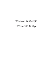 Datasheet W83626D manufacturer Winbond