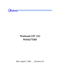 Datasheet W83627THF manufacturer Winbond
