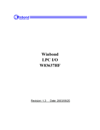 Datasheet W83637HF manufacturer Winbond