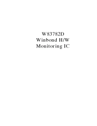 Datasheet W83782 manufacturer Winbond