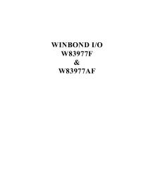 Datasheet W83977AF-A manufacturer Winbond