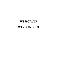 Datasheet W83977ATF-A manufacturer Winbond