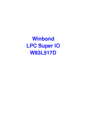 Datasheet W83L517D-F manufacturer Winbond