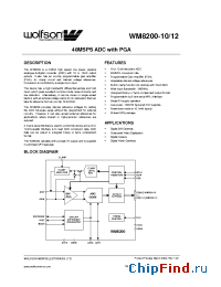 Datasheet WM8200-10/12 manufacturer Wolfson