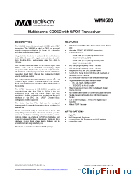 Datasheet WM8580GEFV manufacturer Wolfson