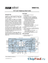 Datasheet WM8753 manufacturer Wolfson