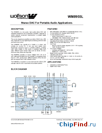 Datasheet WM8955LEFL/R manufacturer Wolfson