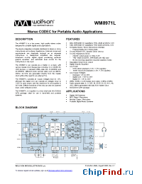 Datasheet WM8971 manufacturer Wolfson