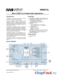 Datasheet WM8972L manufacturer Wolfson