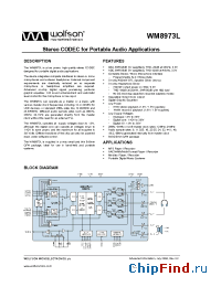 Datasheet WM8973LGEFL manufacturer Wolfson