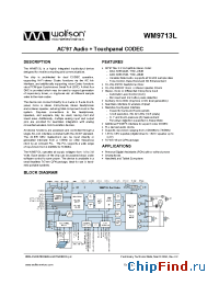 Datasheet WM9713L manufacturer Wolfson