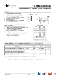 Datasheet 1.5SMCJ120 manufacturer WTE