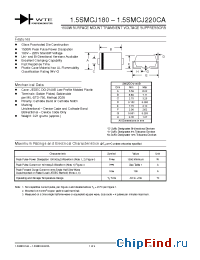 Datasheet 1.5SMCJxxCA-T1 manufacturer WTE