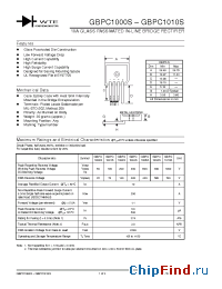Datasheet GBPC1010S manufacturer WTE