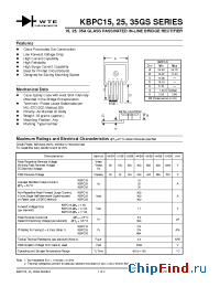Datasheet KBPC1502GS manufacturer WTE