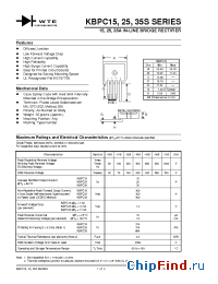 Datasheet KBPC1502S manufacturer WTE