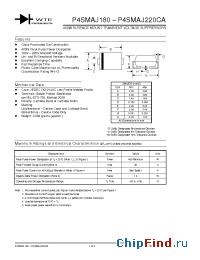 Datasheet P4SMAJ190C-T3 manufacturer WTE