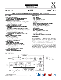 Datasheet X1227-2.7A manufacturer Xicor