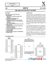 Datasheet X20C16-35 manufacturer Xicor