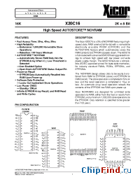 Datasheet X20C16DI-45 manufacturer Xicor