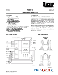 Datasheet X22C12DI manufacturer Xicor