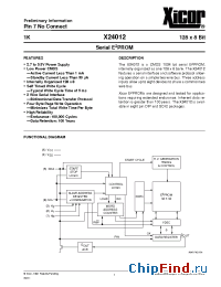 Datasheet X24012PI-3 manufacturer Xicor