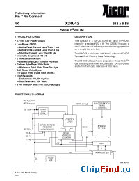 Datasheet X24042 manufacturer Xicor