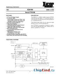 Datasheet X24164S8I manufacturer Xicor