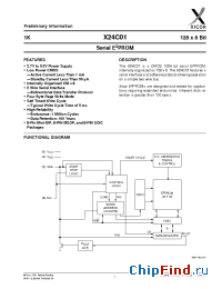 Datasheet X24C01-3 manufacturer Xicor