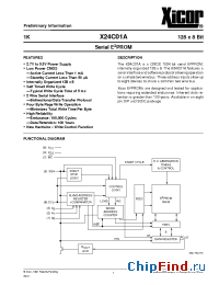Datasheet X24C01API manufacturer Xicor