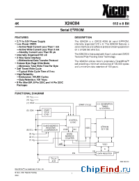 Datasheet X24C04P-2.7 manufacturer Xicor