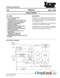 Datasheet X24C16S14I manufacturer Xicor
