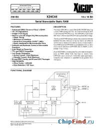 Datasheet X24C44D manufacturer Xicor