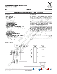 Datasheet X25040-2.7 manufacturer Xicor