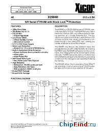 Datasheet X25040SI-2.7 manufacturer Xicor