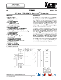 Datasheet X25080P-2.7 manufacturer Xicor