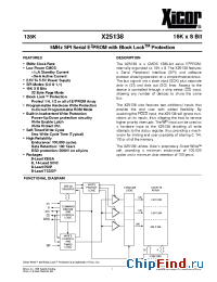 Datasheet X25138PI-V manufacturer Xicor