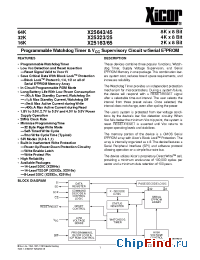 Datasheet X25163V14I-1.8 manufacturer Xicor