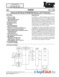 Datasheet X25640SI manufacturer Xicor