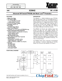 Datasheet X25642S8I manufacturer Xicor
