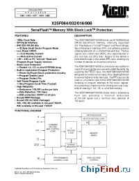 Datasheet X25F016SI manufacturer Xicor