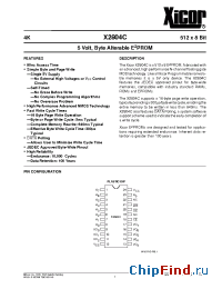 Datasheet X2804CP-15 manufacturer Xicor