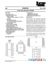Datasheet X28HC64 manufacturer Xicor