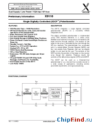 Datasheet X9110TB15I manufacturer Xicor