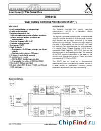 Datasheet X9241AYP manufacturer Xicor